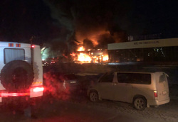 По сообщениям местных жителей, горят ТРЦ «Таурус» и «Семья»