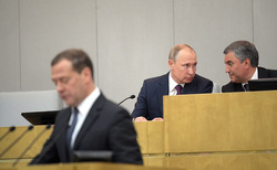 Владимир Путин принял участие в пленарном заседании Госдумы