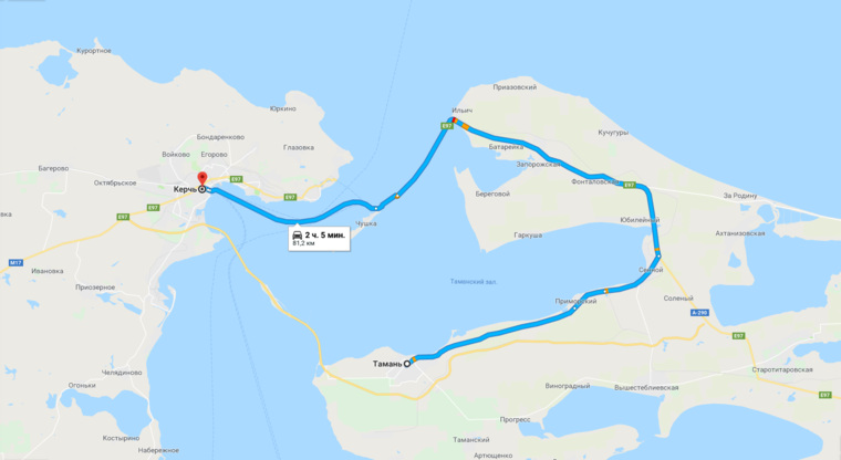 Несмотря на то что Крымский мост появился в картах Google, пока что сервис не прокладывает маршрут через объект