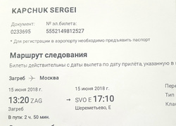 Капчук возвращается в Москву рейсом из Загреба