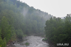 Пороги Саткинcкий район Челябинск, большая сатка, дым над водой, река кама, туман