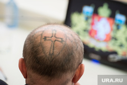 Meeting of the governor with winners of elections in municipal duma of Rezha. Yekaterinburg, tattoo, headdress, a spider, a tattoo, surnin Evgeny, a spider on the head
