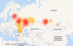 Проект Downdetector.ru выложил карту обзора состояний и отключения сервиса «Яндекс.Почта»