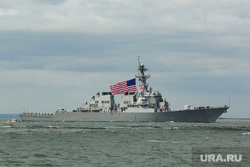 Клипарт depositphotos.com, море, американский флаг, военный корабль, эсминец сша