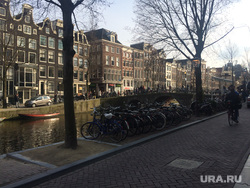 Нидерланды, набережная, Амстердам, велосипед, река кама