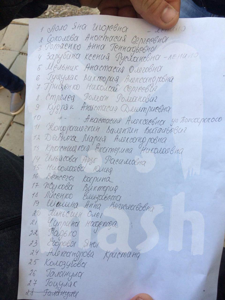 Такой список врачи больницы в Керчи показывают родственникам пострадавших, которые ищут своих родных, сообщает Mash