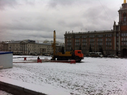Инженерно-геологические изыскания на площади 1905 года зимой 2013 года