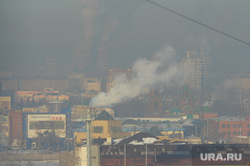 Смог над городом. НМУ. Челябинск, трубы дымят, смог, нму, климат, воздух, выбросы, атмосфера