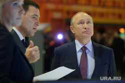 Визит Президента РФ Владимира Путина на "VI Всероссийский форум рабочей молодёжи". Екатеринбург, куйвашев евгений, путин владимир, сагайдак светлана