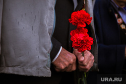 Акция "Бессмертный полк" в Екатеринбурге, гвоздики, ветеран, цветы