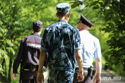 Виды города. ЦПКиО. Курган, полиция, дежурный патруль