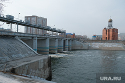 Виды города. Курган, строящийся храм, дамба кургана, плотина кургана