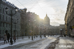 Виды Санкт-Петербурга, снег, снегопад, зима, казанский собор, санкт-петербург, питер, улица малая конюшенная
