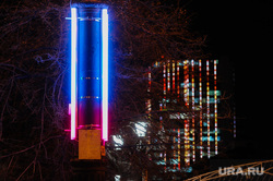 Городская иллюминация к Новому году. Челябинск, светильник, ночь, иллюминация, улицы города