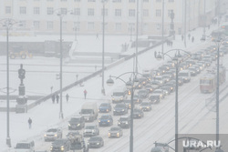 Виды Екатеринбурга, снег, пробка, город екатеринбург, плотинка, снежная погода