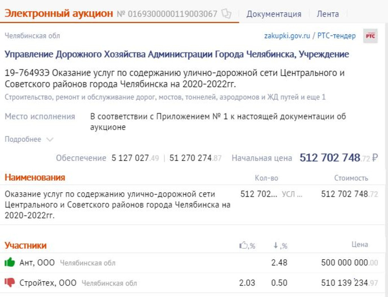 Цена контракта — 500 млн рублей