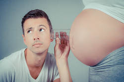 Клипарт Депозитфото, подслушивать, беременная женщина, беременность, живот беременной, в ожидании ребенка