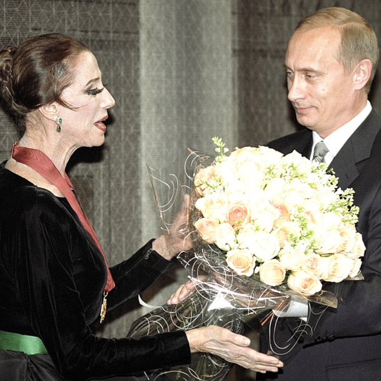 Майя Плисецкая и Владимир Путин