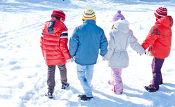Клипарт depositphotos.com, снег, дети зимой, зимняя прогулка