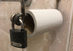 Навесной замок на держателе туалетной бумаги обнаружила обнаружила жительница Тобольска