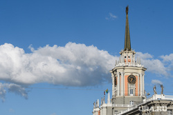 Виды Екатеринбурга, администрация екатеринбурга, часы, небо, ратуша, шпиль
