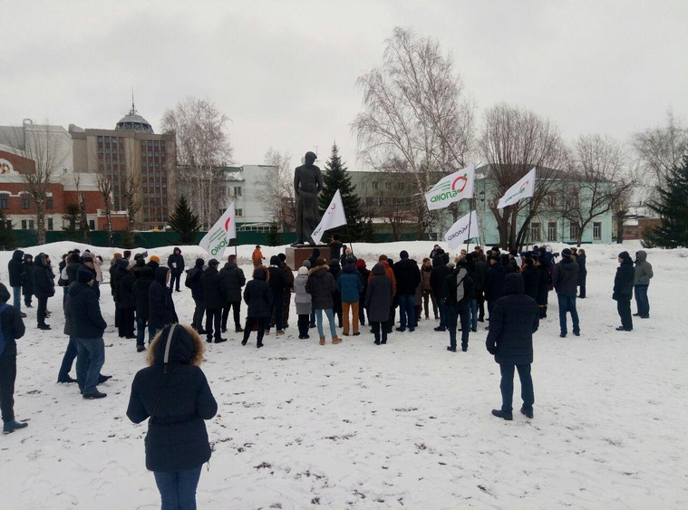 Митингующие в Барнауле
