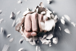 Клипарт depositphotos.com, удар, кулак, злость, кулак в стене