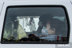 Прибытие автобусов с китайскими гражданами в санаторий 