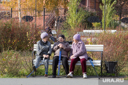 Клипарт. Курган, бабушки на скамейке, пенсия, пенсионерки на скамейке, палки для ходьбы