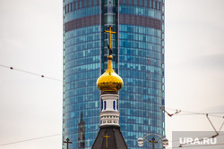 Виды Екатеринбурга, купол храма, бц высоцкий, крест, религия, православие