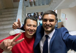 Челябинские единороссы проверяют жалобу на то, что Марсель Хазиев (слева) и другие однопартийцы на выборах в ЗСО помогали справедливороссу Дмитрию Ларину (справа)