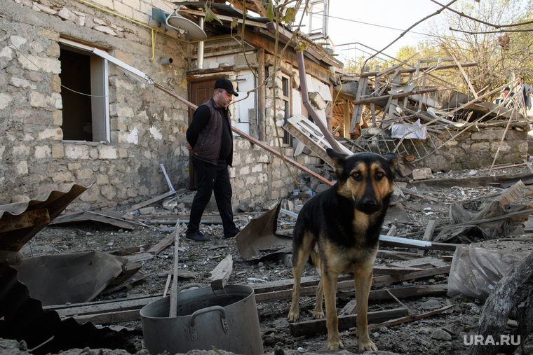 Последствия ночного обстрела Степанакерта. Нагорный Карабах
