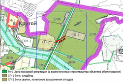 От границ полигона «Северный» до территории, отведенной под кладбища, примерно 600 метров