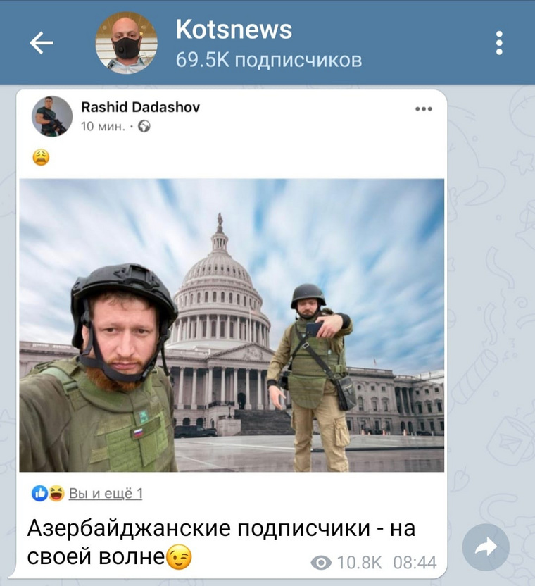 Подписчики делают мемы с известными военкорами Семеном Пеговым (слева) и Александром Коцем (справа)