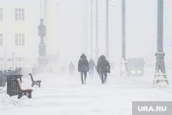 Виды города, снег. Екатеринбург, зима, метель, снегопад