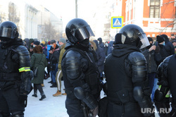 Несанкционированный митинг в поддержку Алексея Навального. Челябинск, шествие, митинг, полиция