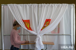 Выборы в ЗСО и МГСД. Магнитогорск, кабинка для голосования, выборы 2020