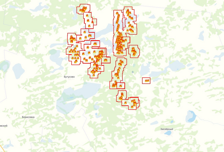 Данные сервиса «Карта пожаров»
