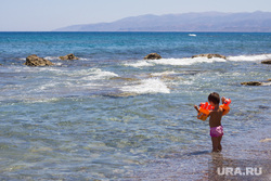 Греция. Крит., ребенок, море, пляж, купание, отдых