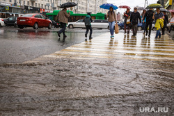 Затопление центральных улиц во время дождя. Екатеринбург, пешеходный переход, ливень, потоп, дождь