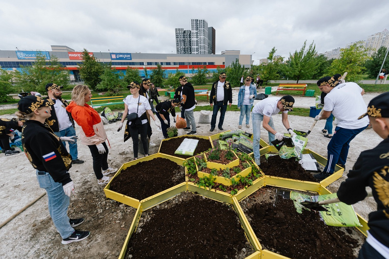 В парке появились новые клумбы