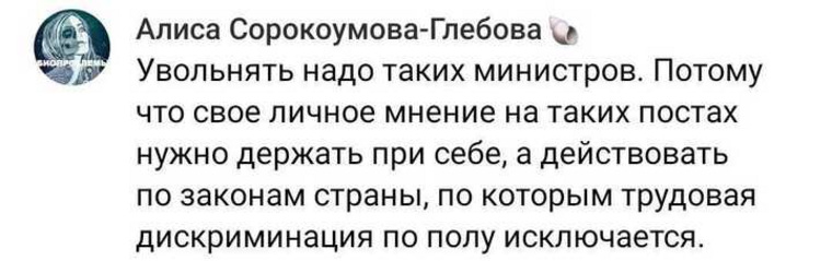 Некоторые считают, что за такие слова нужно увольнять министров