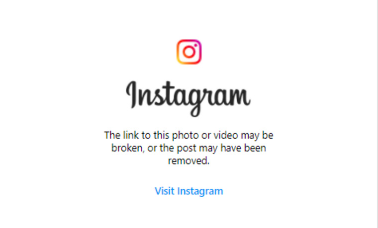 Пост в Instagram (деятельность запрещена в РФ) был удален