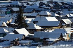 Село Узян – озеро Якты-Куль. Башкортостан, снег, зима, деревня, дом, вид сверху