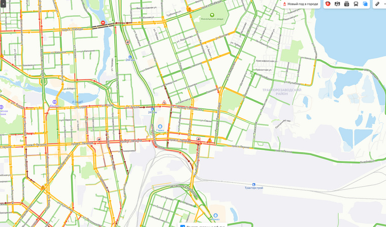 Сервис «Яндекс.Пробки» определяет дорожную ситуацию в городе в 9 баллов