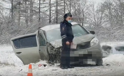 Авария произошла на выезде с ЕКАД
