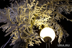 Виды Салехарда, снег, фонари, зима, ночь, иней, уличное освещение, мороз