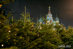 Новогодняя ярмарка на Красной Площади. Москва, елки, елочный базар, новый год, покровский собор, новогодняя ярмарка, собор василия блаженного