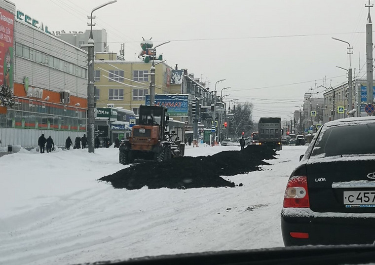 В конце декабря этот участок дороги ремонтировали после крупного снегопада