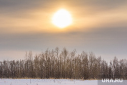 Деревня Ярки, зимник. Ханты-Мансийский район, солнце, закат, зима, север